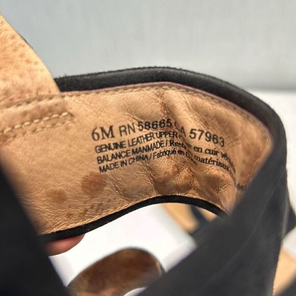 Caslon Black Suede Leather Claire Slingback Sandals Womens Sz 6 Adjustable Buckl - Picture 9 of 9